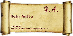 Hein Anita névjegykártya